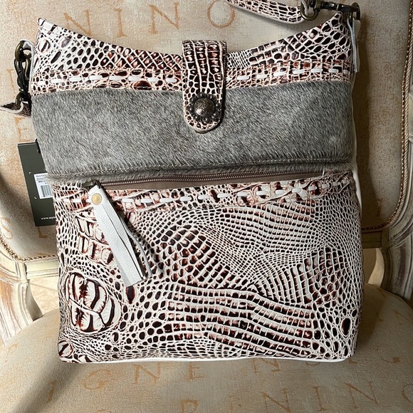 Myra Smokey Leather Cowhide shoulder Bag - Picture 8 of 10